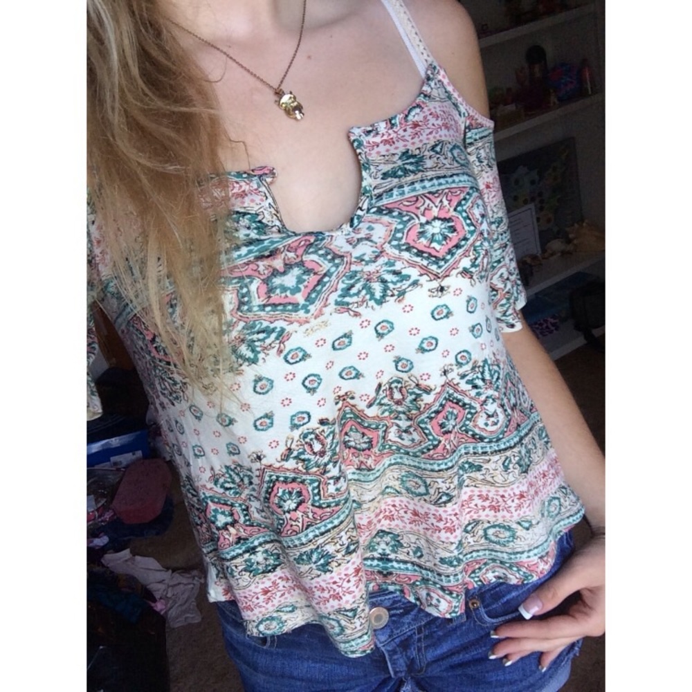Boho Flowy Cold Shoulder Top